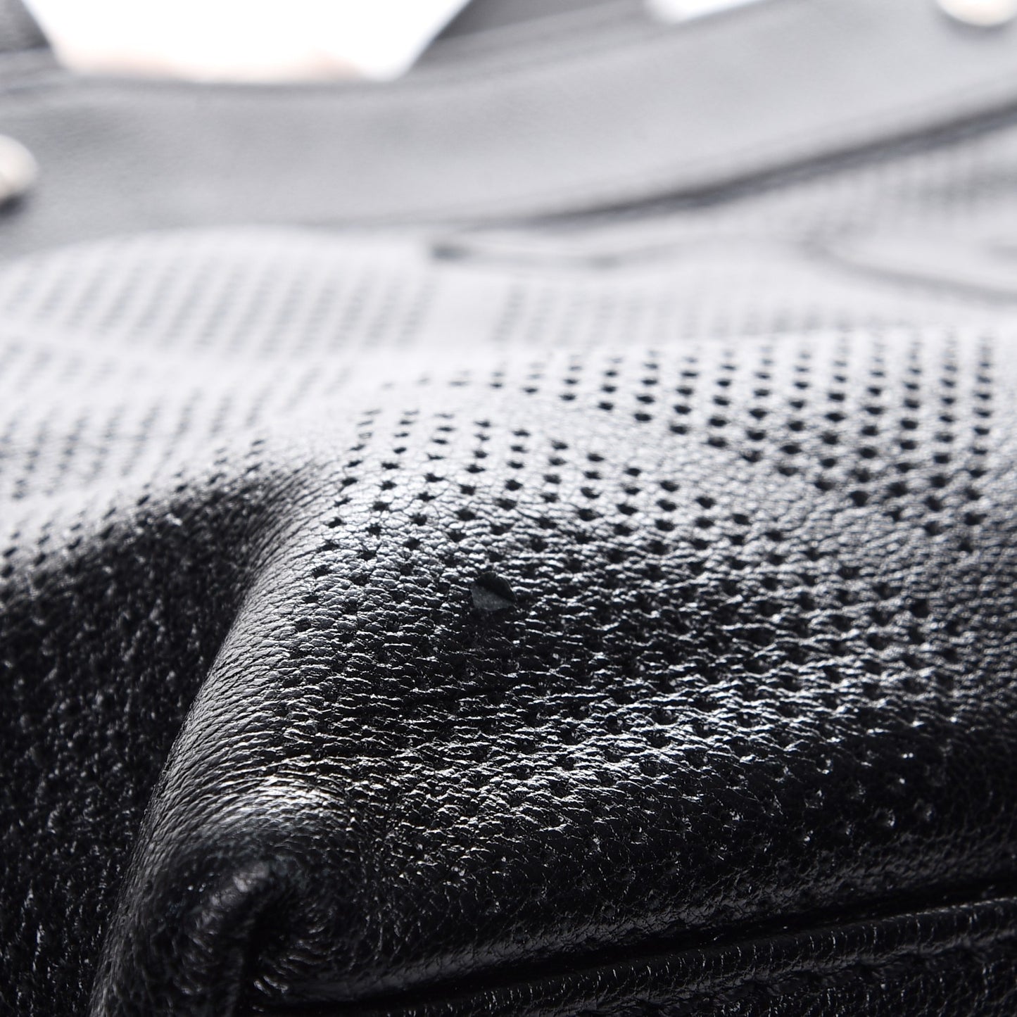 Goatskin Perforated Large CC Tote Black