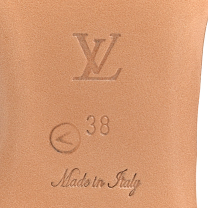 Louis Vuitton Metallic Lambskin Embossed Monogram Revival Flat Mules 38 Silver 7 of 12