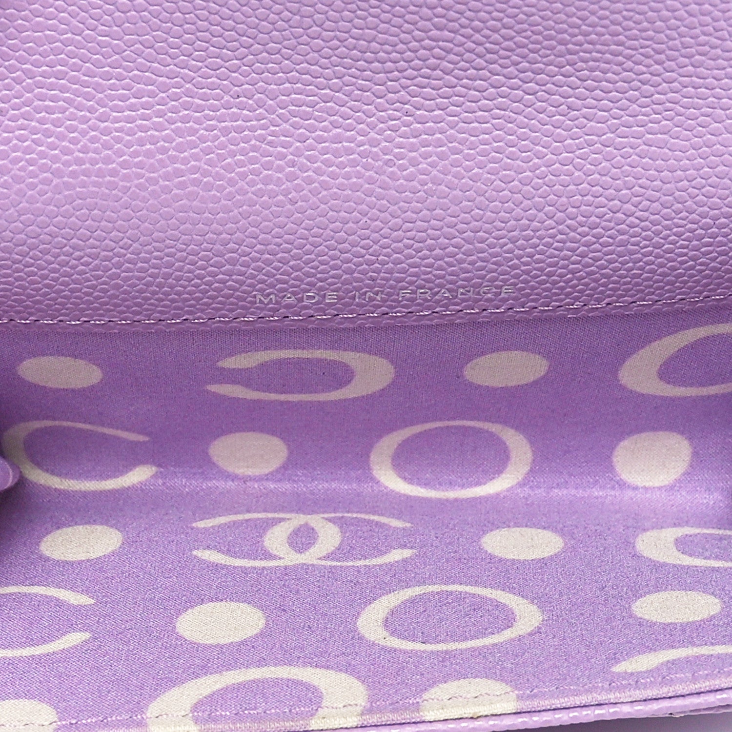 Chanel Caviar Quilted CC Logo Flap Card Holder Light Purple 6 of 10