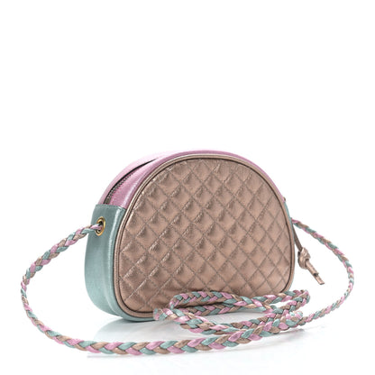 Gucci Laminated Nappa Trapuntata Mini Zumi Dome Shoulder Bag Rosa Lago Rame 3 of 9
