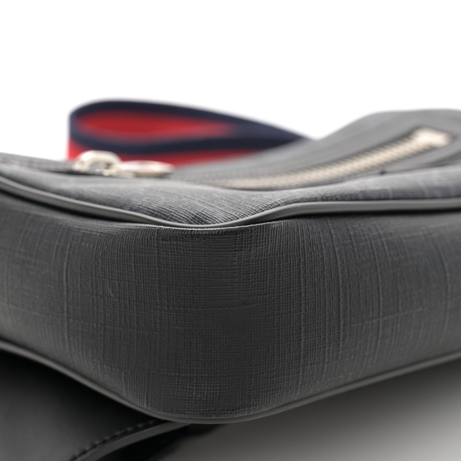 Gucci Soft GG Supreme Monogram Web Belt Bag Black Grey 9 of 11