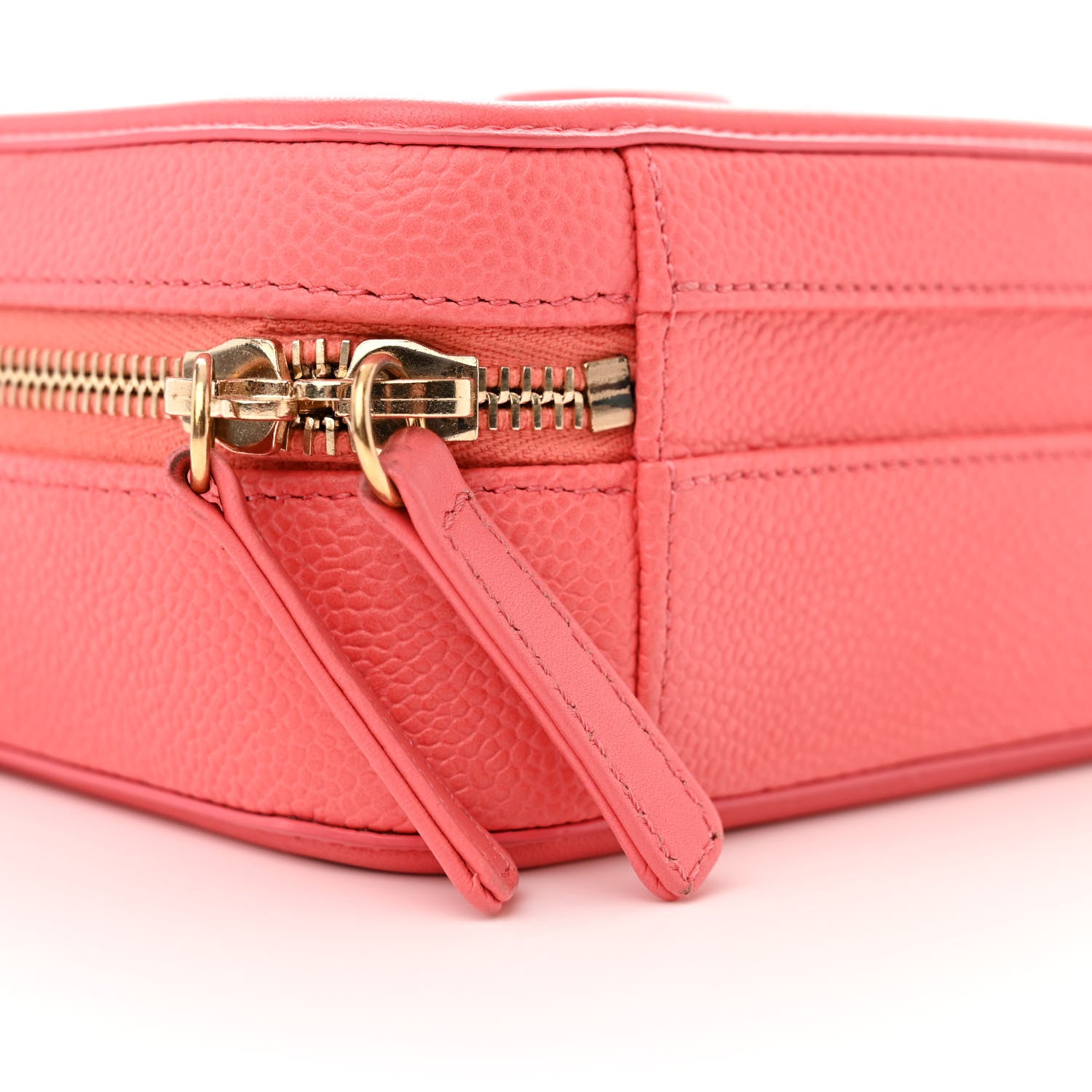 Chanel Caviar Quilted Small CC Filigree Vanity Case Coral 9 of 10