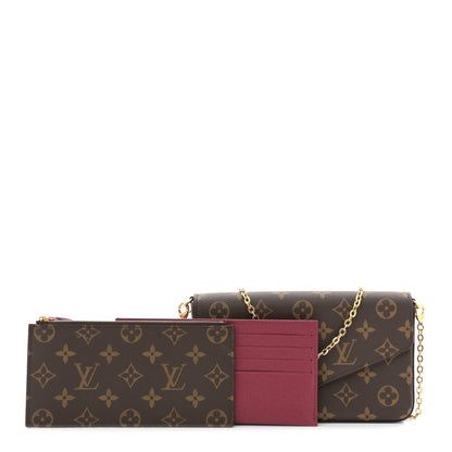 Louis Vuitton Monogram Pochette Felicie Chain Wallet Fuchsia 3 of 11