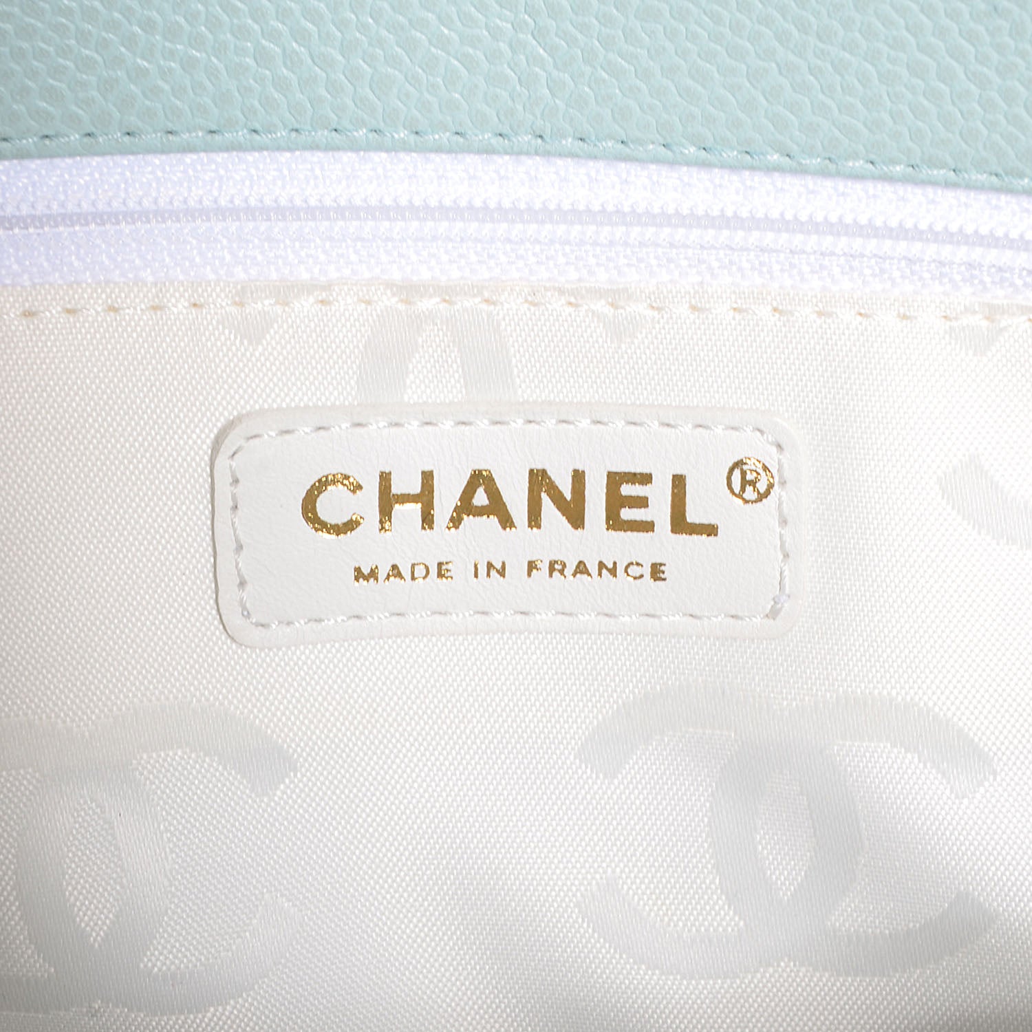Chanel Caviar CC Tote Light Blue 6 of 7