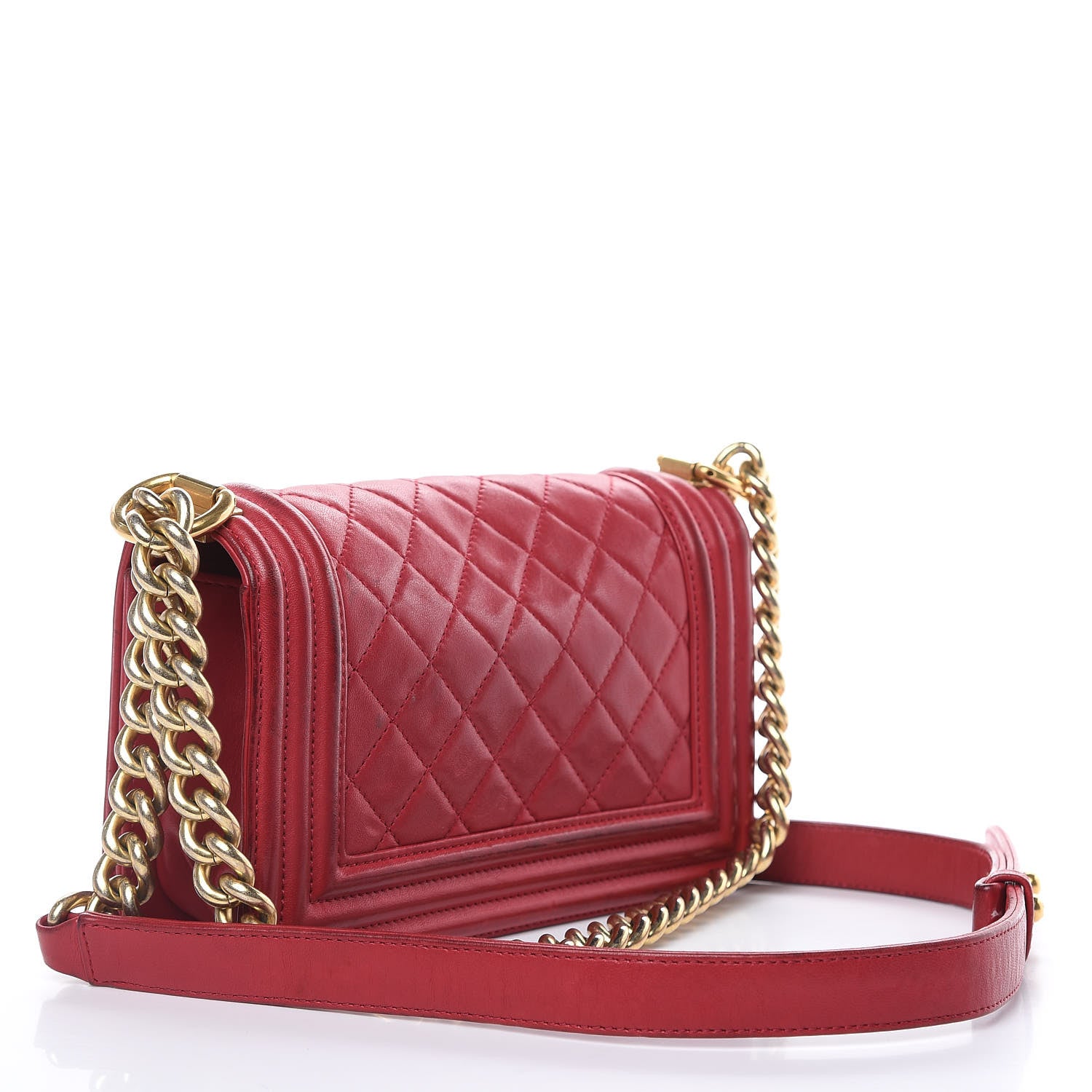 Chanel Lambskin Quilted Small Boy Flap Dark Red 3 of 20
