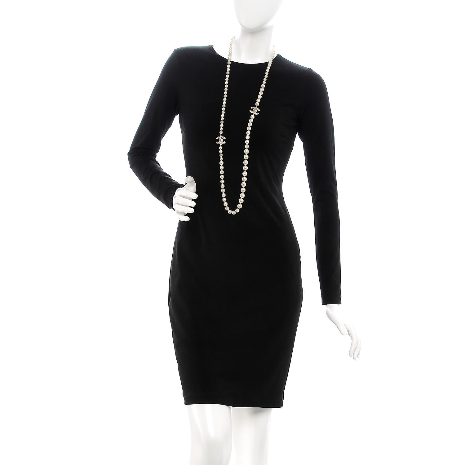 Chanel Graduated Pearl Crystal CC Long Necklace Light Gold 2 of 8