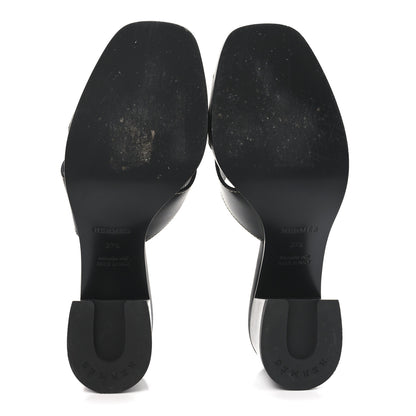 Hermes Calfskin Helia Sandals 37.5 Black 6 of 9