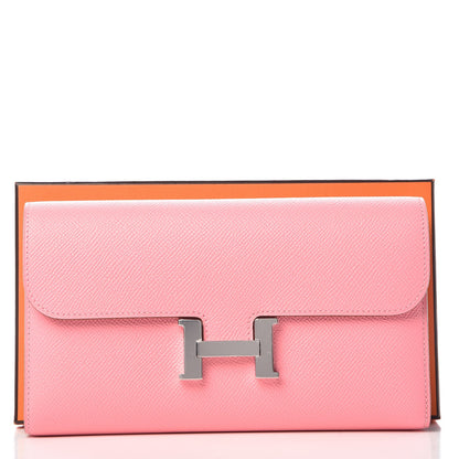 Hermes Epsom Constance Long Wallet Rose Confetti 8 of 8