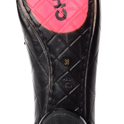Chanel Lambskin Cambon Quilted Ballerina Flats 38 Black 9 of 10