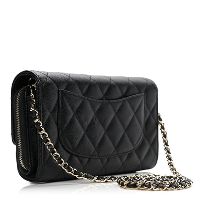 Chanel Caviar Quilted Phone Holder Wallet on Removable Chain Black 2 of 7