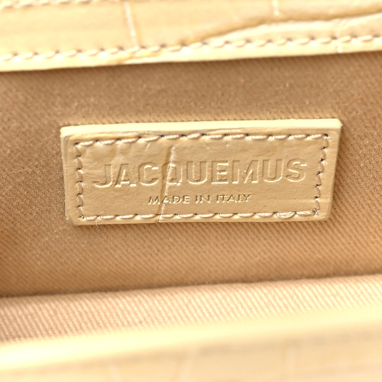 Calfskin Crocodile Embossed Le Chiquito Beige