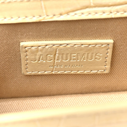 Jacquemus Calfskin Crocodile Embossed Le Chiquito Beige 6 of 9