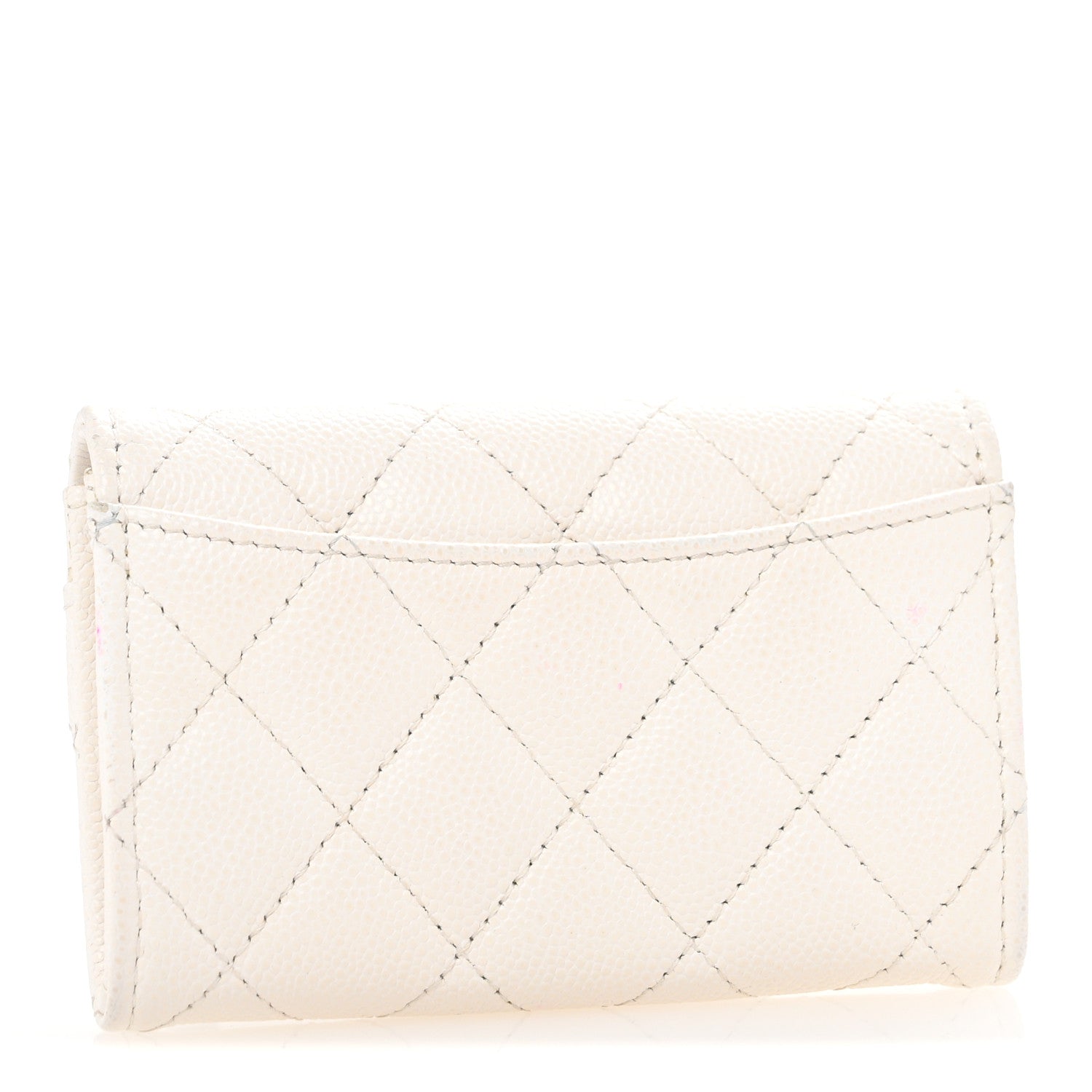 Chanel Caviar Quilted Flap Card Holder Wallet White 3 of 11