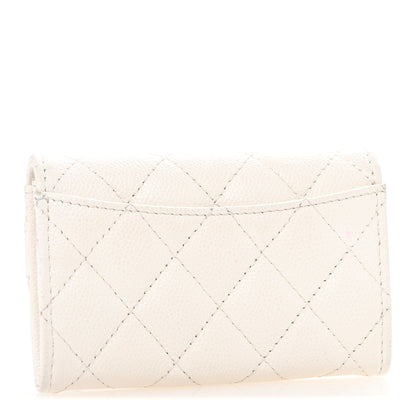 Chanel Caviar Quilted Flap Card Holder Wallet White 3 of 11