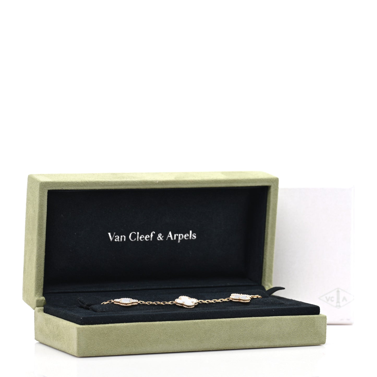 18K Yellow Gold Mother of Pearl 5 Motifs Vintage Alhambra Bracelet