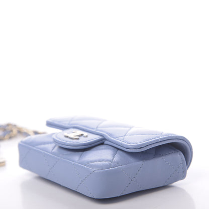 Chanel Lambskin Quilted Chain Belt Bag Blue 7 of 12