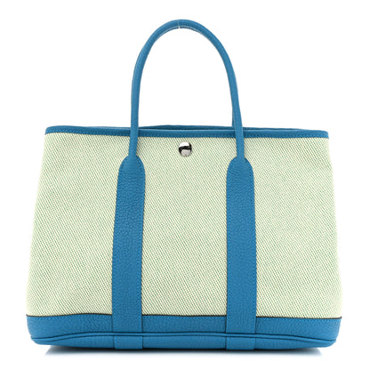 Hermes Toile Negonda Verso Garden Party 30 TPM Ecru Bambou Bleu Zanzibar 1 of 10