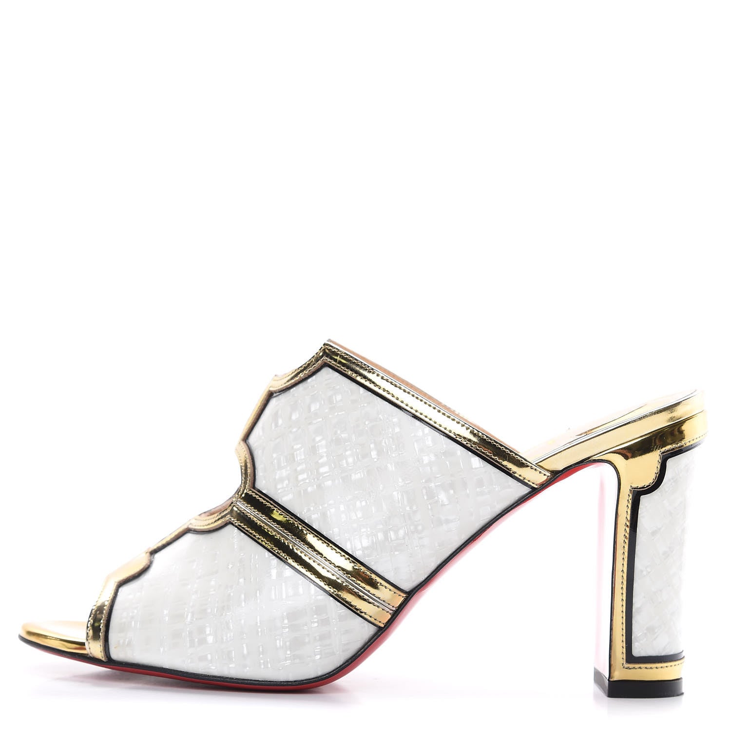 Christian Louboutin Specchio Patent Interior 85 Slide Sandals 40 Latte 1 of 13