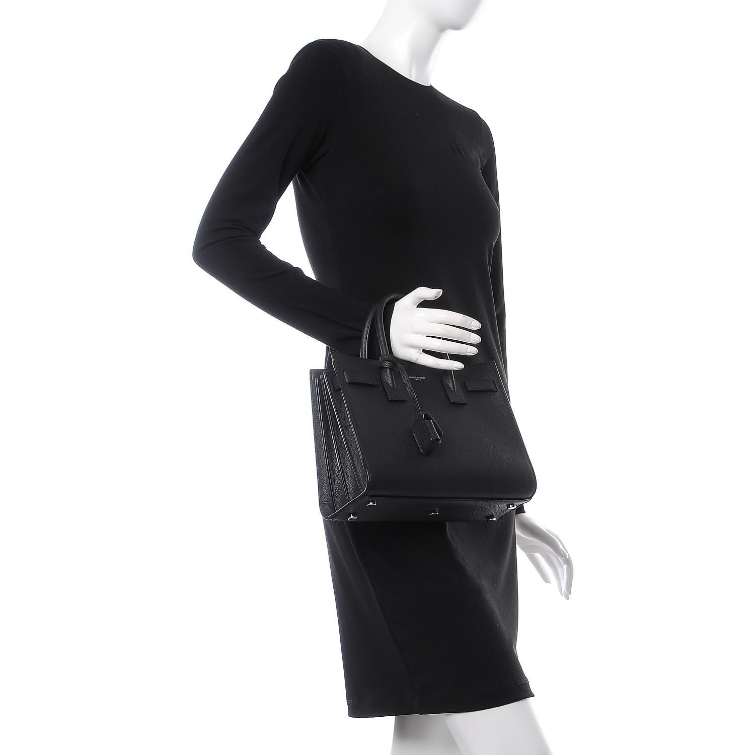 Saint Laurent Grained Calfskin Baby Sac De Jour Black 3 of 8