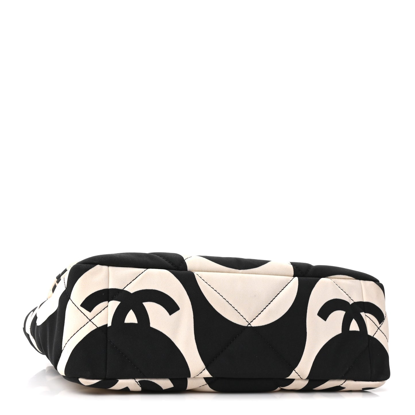 Fabric Printed Medium Chanel 19 Flap Black Ecru