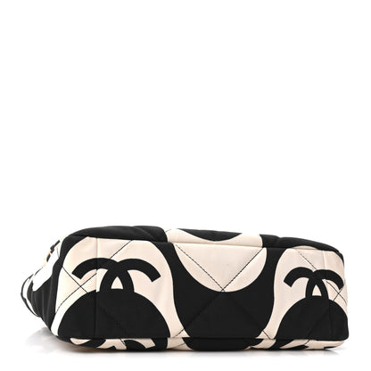 Chanel Fabric Printed Medium Chanel 19 Flap Black Ecru 4 of 11