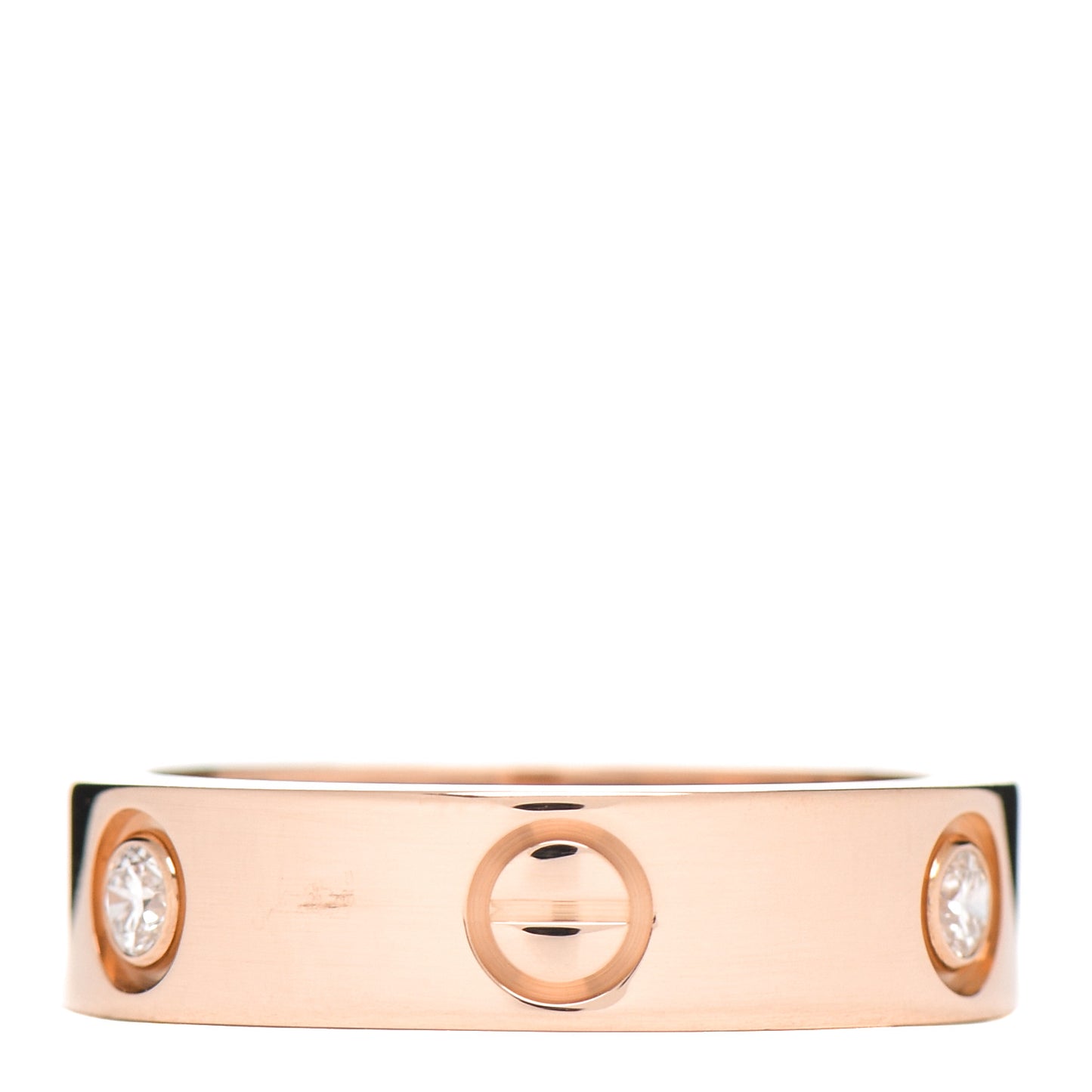 18K Pink Gold 3 Diamond 5.5mm LOVE Ring 57 8