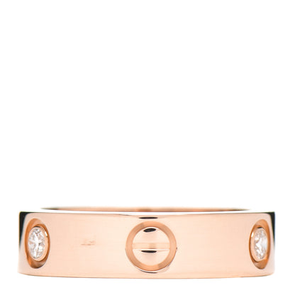 Cartier 18K Pink Gold 3 Diamond 5.5mm LOVE Ring 57 8 3 of 5