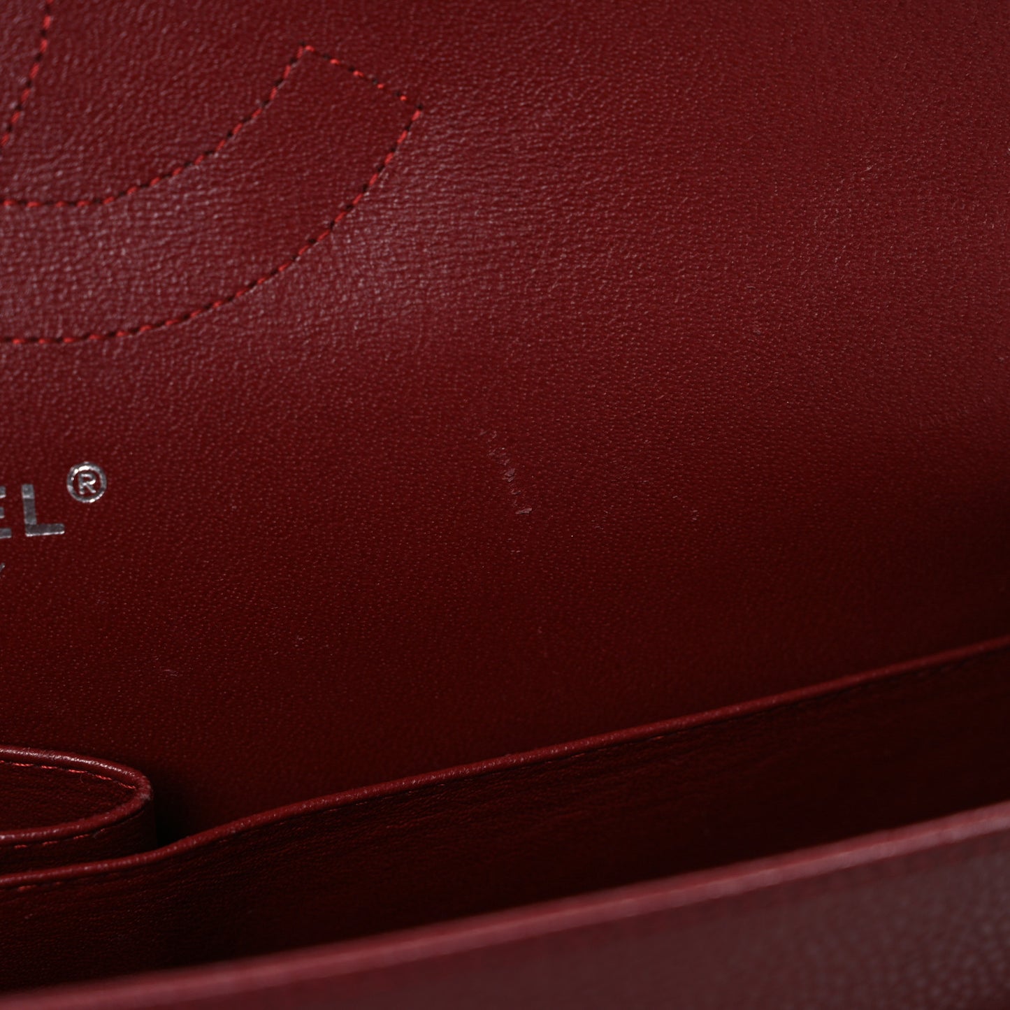 Caviar Quilted Jumbo Double Flap Dark Red