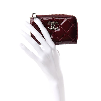 Chanel Patent Quilted Brilliant Key Holder Case Light Burgundy 2 of 8