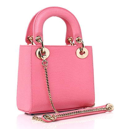 Christian Dior Lizard Mini Lady Dior Pink 3 of 9