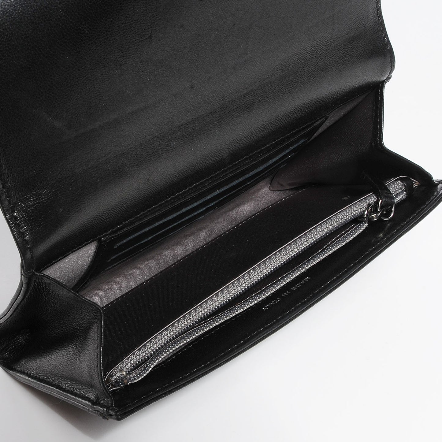 Lambskin Camellia Flap Wallet Black