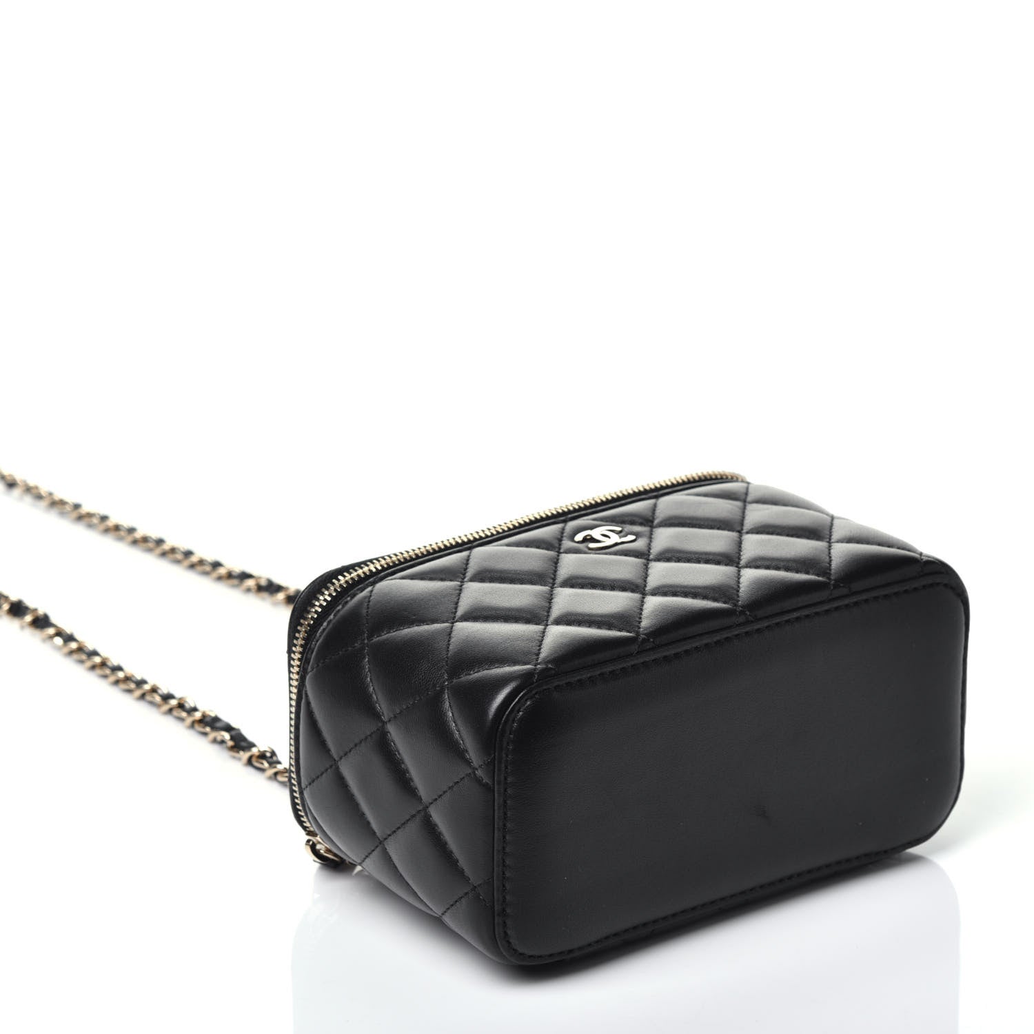 Chanel Lambskin Quilted Small Vanity Case With Chain Black 4 of 9