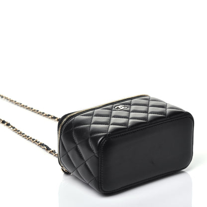 Chanel Lambskin Quilted Small Vanity Case With Chain Black 4 of 9