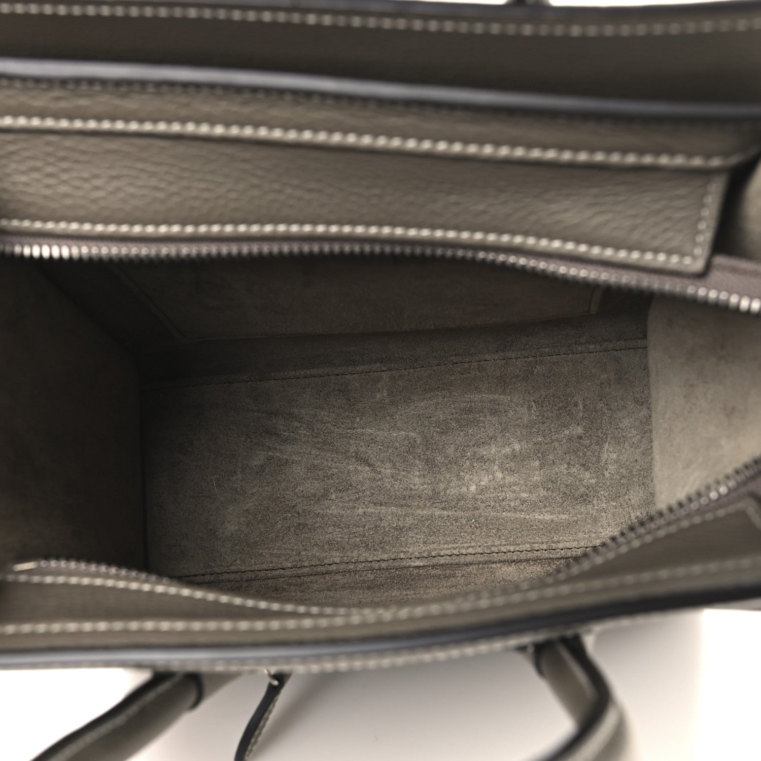 Celine Drummed Calfskin Nano Luggage Souris 5 of 11