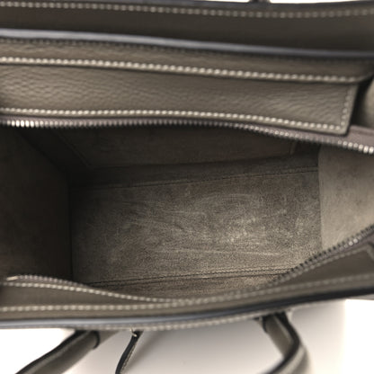 Celine Drummed Calfskin Nano Luggage Souris 5 of 11