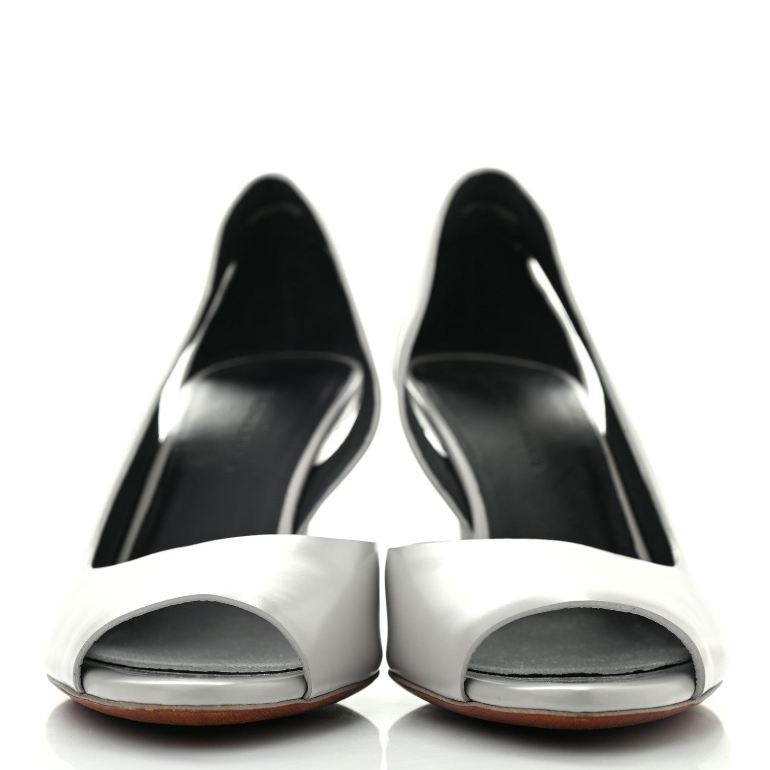 Balenciaga Calfskin Cutout Peep Toe Pumps 35 White 2 of 8
