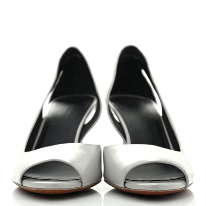 Balenciaga Calfskin Cutout Peep Toe Pumps 35 White 2 of 8