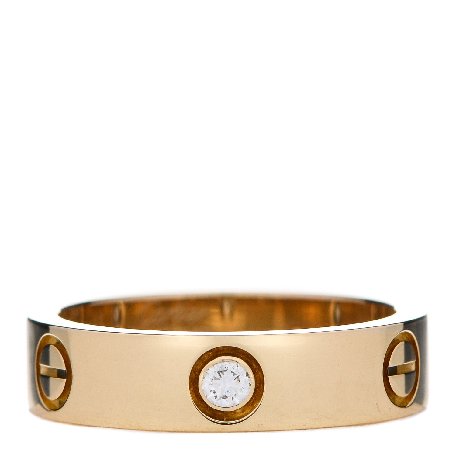 Cartier 18K Yellow Gold 3 Diamond 5.5mm LOVE Ring 60 9 1 of 6