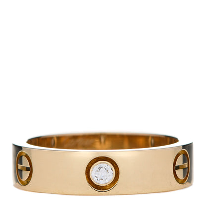 Cartier 18K Yellow Gold 3 Diamond 5.5mm LOVE Ring 60 9 1 of 6