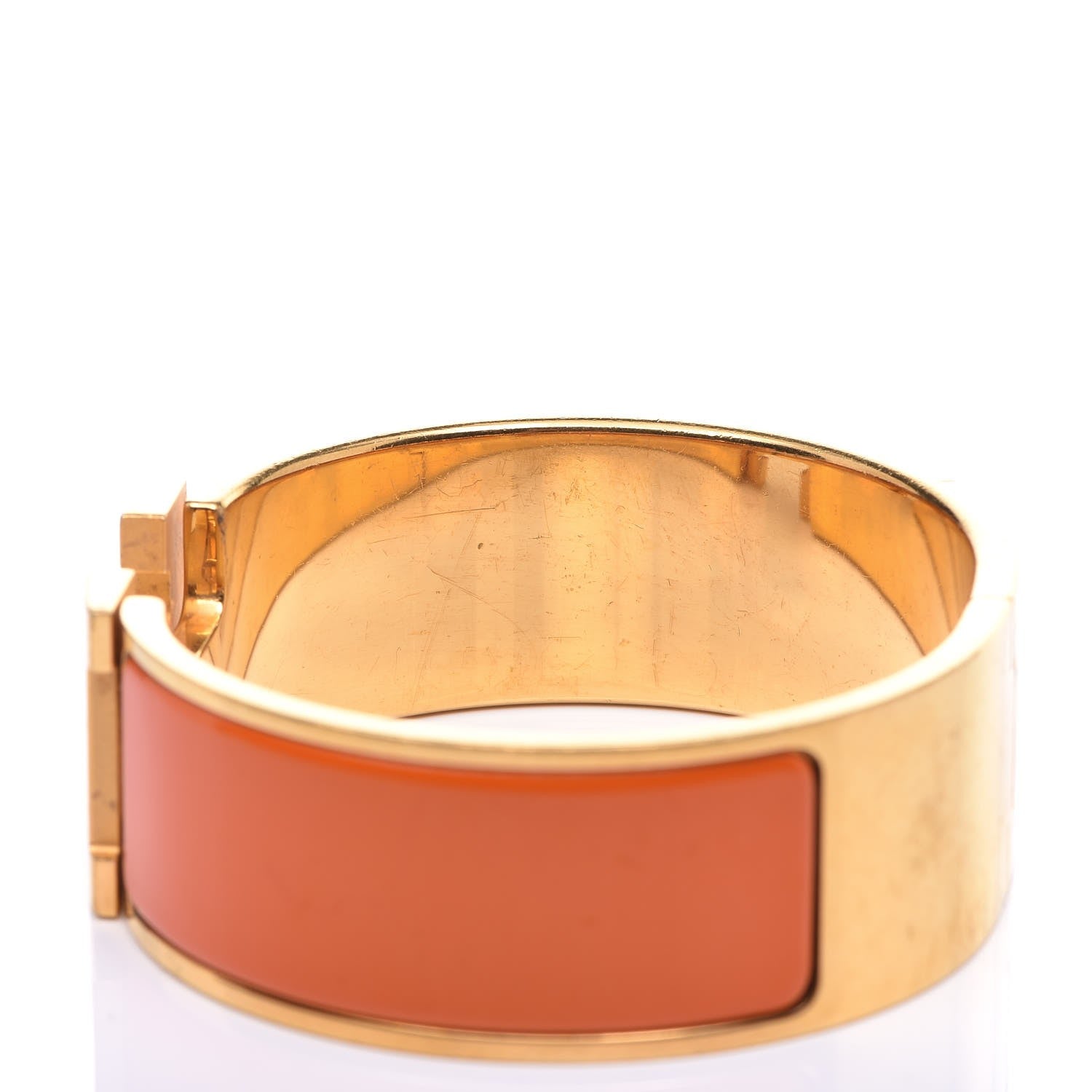 Hermes Enamel Wide Clic Clac H Bracelet GM Orange 4 of 8