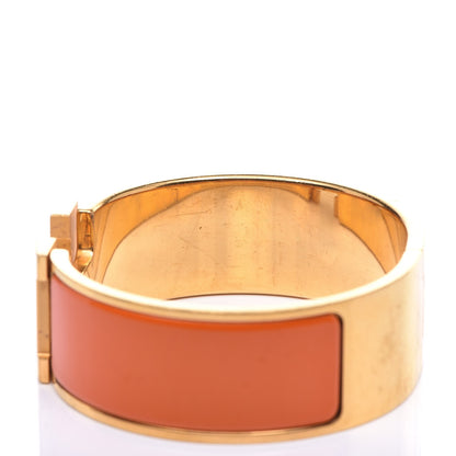 Hermes Enamel Wide Clic Clac H Bracelet GM Orange 4 of 8