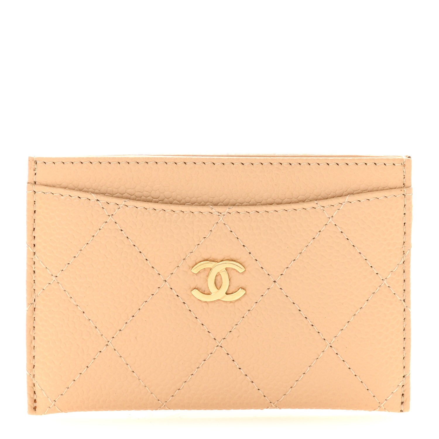 Chanel Caviar Quilted Card Holder Light Beige 1 of 9