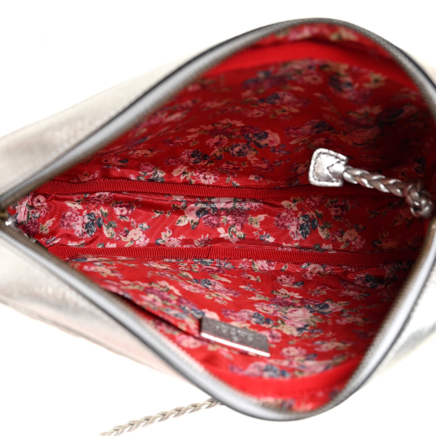Laminated Nappa Web Trapuntata Small GG Shoulder Bag Argento
