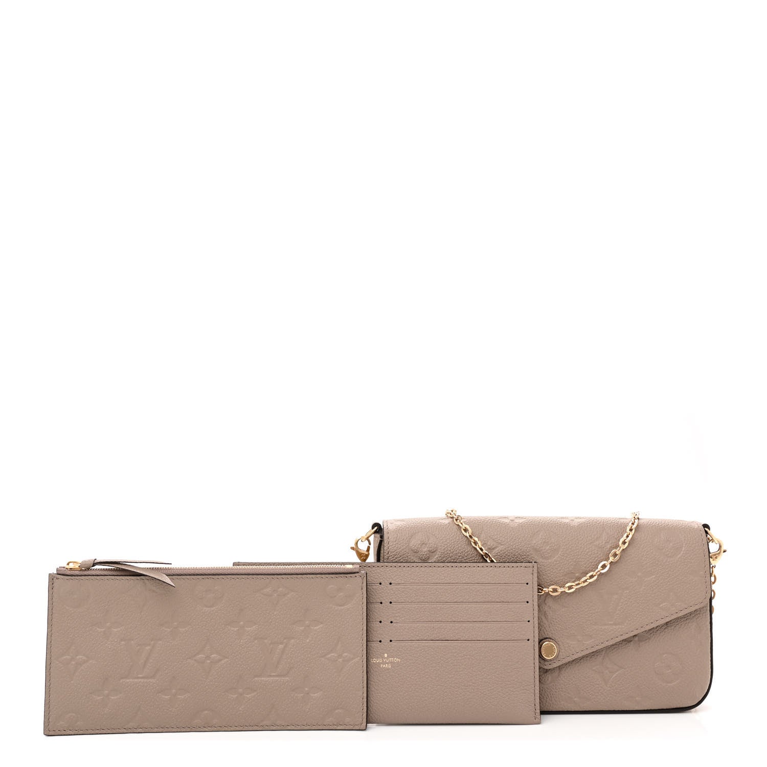 Louis Vuitton Empreinte Pochette Felicie Chain Wallet Tourterelle 3 of 11