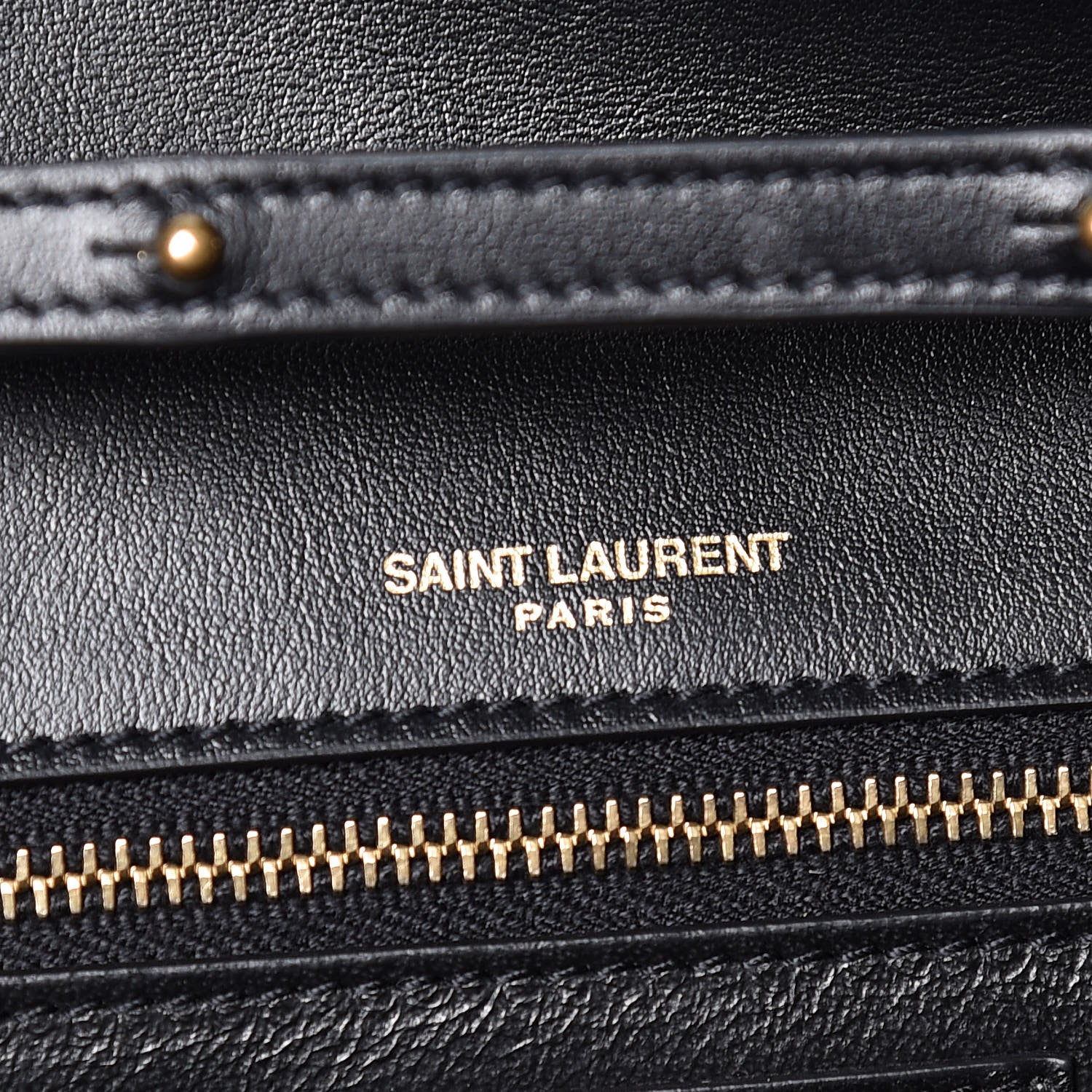Saint Laurent Metallic Silk Calfskin Striped Le Sept Chain Bag Black Gold 6 of 10