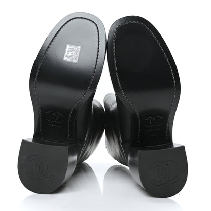 Chanel Calfskin Cap Toe High Boots 40 Black 5 of 9
