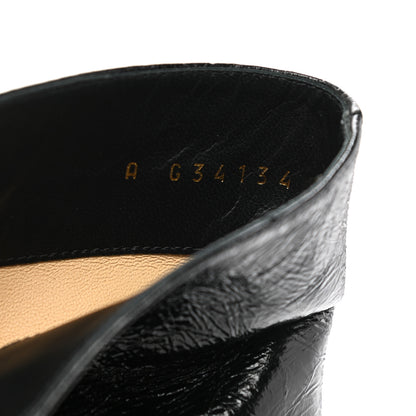 Chanel Crumpled Calfskin Satin Cap Toe Short Ankle Boots 39.5 Black 7 of 9