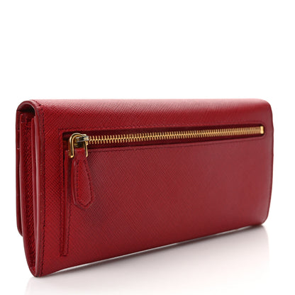 Prada Saffiano Monochrome Continental Wallet Fuoco 4 of 11