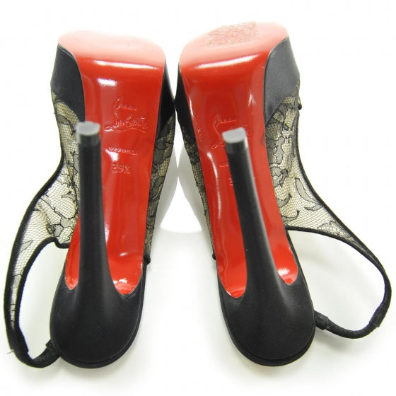 Christian Louboutin Satin Lace Exclu 140 Platform Slingbacks 39.5 4 of 7