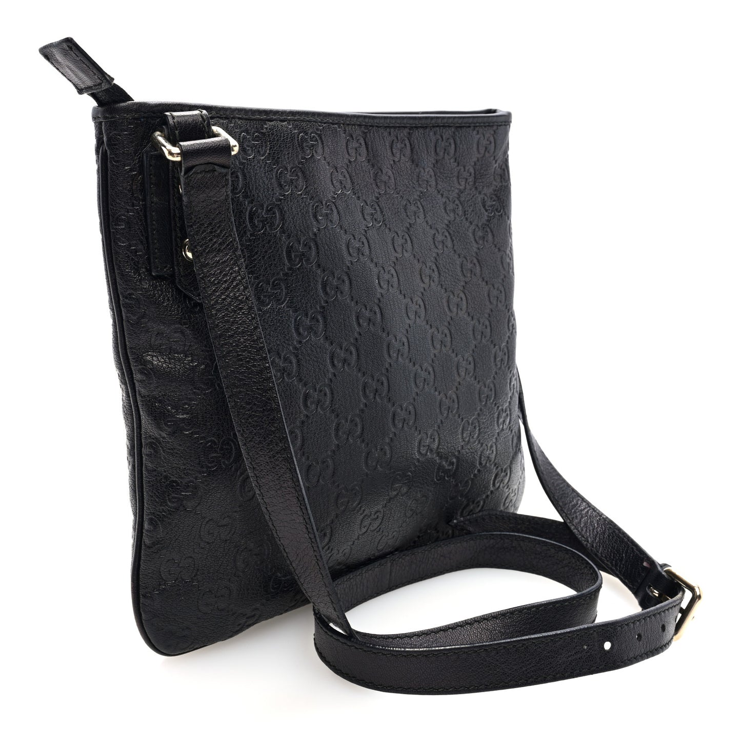 Guccissima Flat Messenger Bag Black
